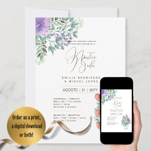 Espanol Invitación de Boda Summer Floral Wedding I Invitation