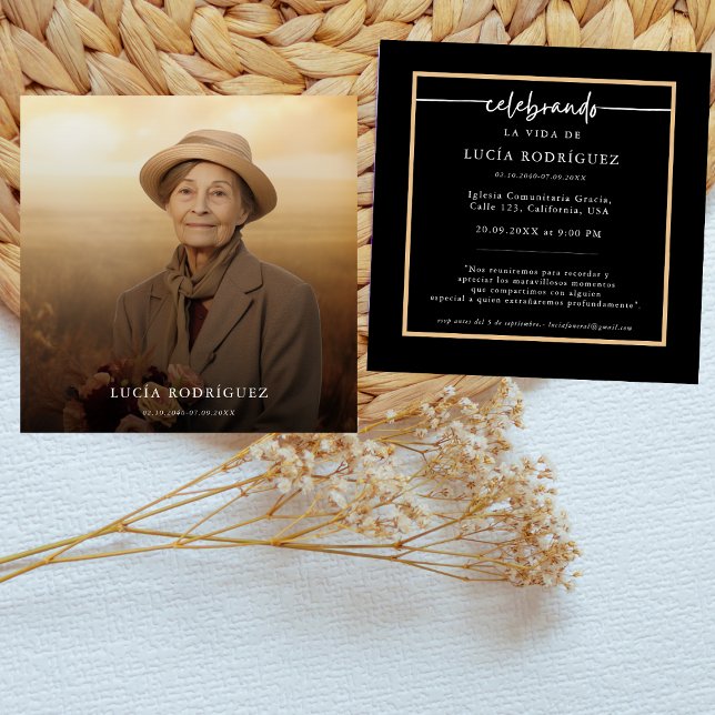 Espanol Memorial Service |  Spanish Photo Funeral Invitation (Creator Uploaded)