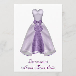 Español Púrpura Invitación Quinceañera 15 Años Invitation