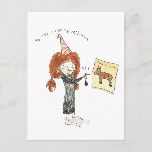 ESPAÑOL Tarjeta De Cumpleaños - Burro Postcard (Front)