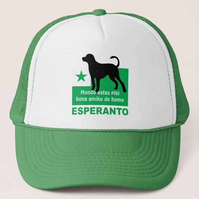 Esperanto / "Hundo these plej bona amiko de homo" Trucker Hat (Front)