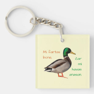 Esperanto: Mi fartas bone, ĉar mi havas anason. Key Ring