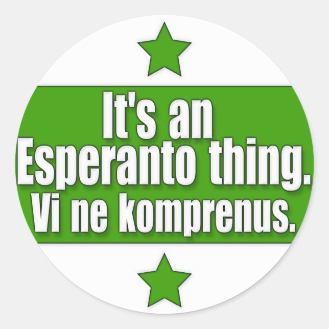 EsperantoThing Classic Round Sticker (Front)