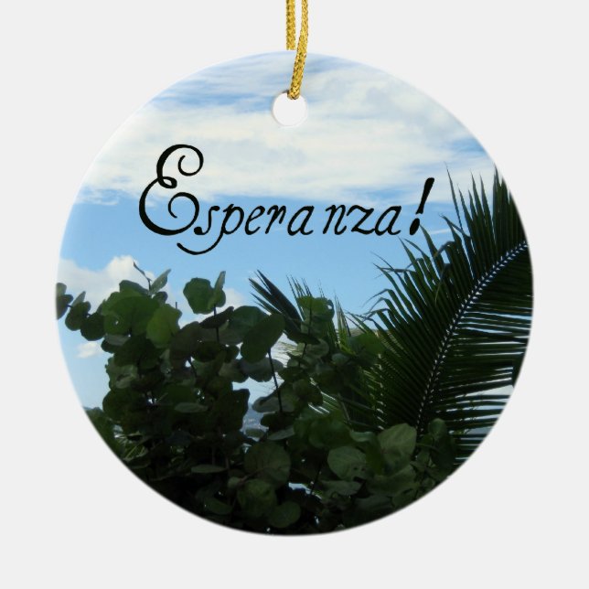 Esperanza - Hope Ceramic Tree Decoration (Front)