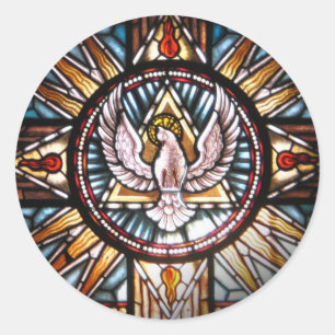 Espírito Santo vitral Classic Round Sticker