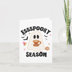 Espooky Season Funny Ghost Groovy Retro Halloween  Card