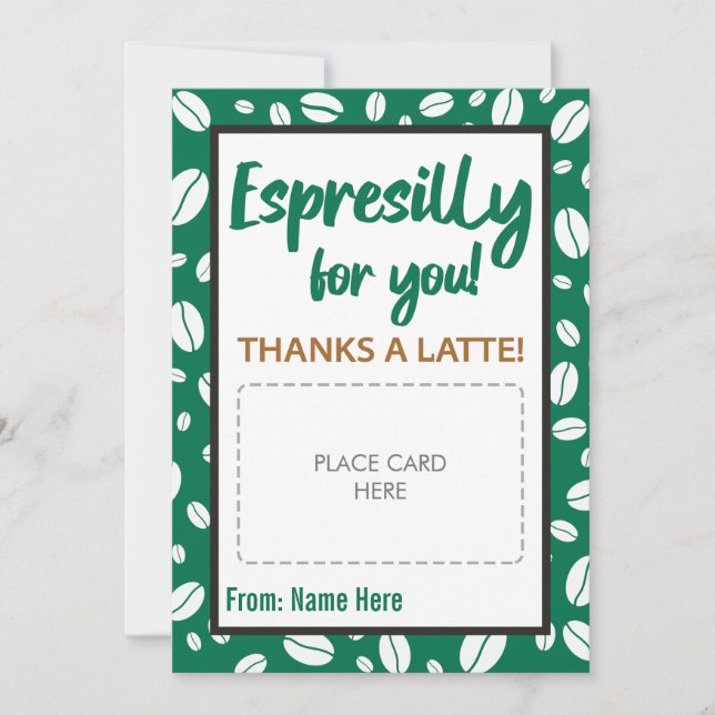 Espresilly for you Teacher Coffee Card Holder (Front)