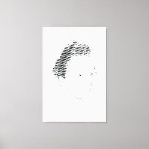 Espressive Black Halftone Effect Woman Face Canvas Print
