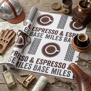 Espresso and Base Miles Cycling Coffee Lover Wrapping Paper