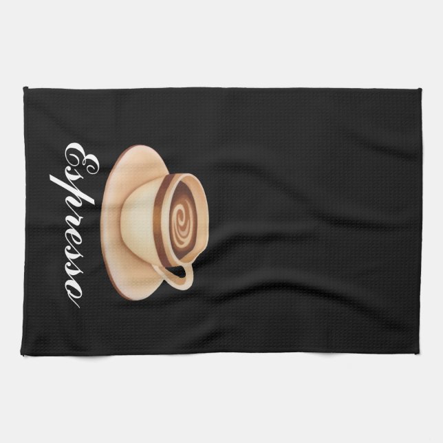 Espresso Black Kitchen Towel (Horizontal)