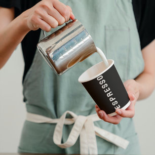 Espresso Black & White Professional Coffeshop  Paper Cups
