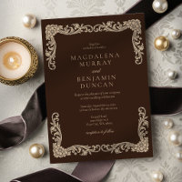 Espresso Brown and Cream Vintage Baroque Wedding