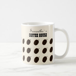 Espresso Brown Coffee Bean Pattern Cafe Branding Mug
