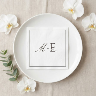 Espresso Brown Old Money Monogram Napkin