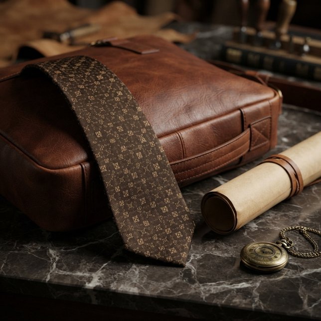 Espresso Brown Renaissance Lattice Jacquard Tie (Creator Uploaded)