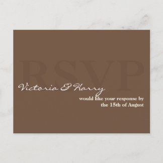 Espresso brown RSVP simple wedding response card