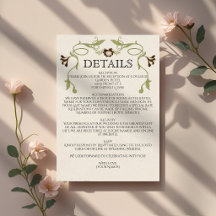 Espresso Brown Vintage Art Nouveau Floral Wedding