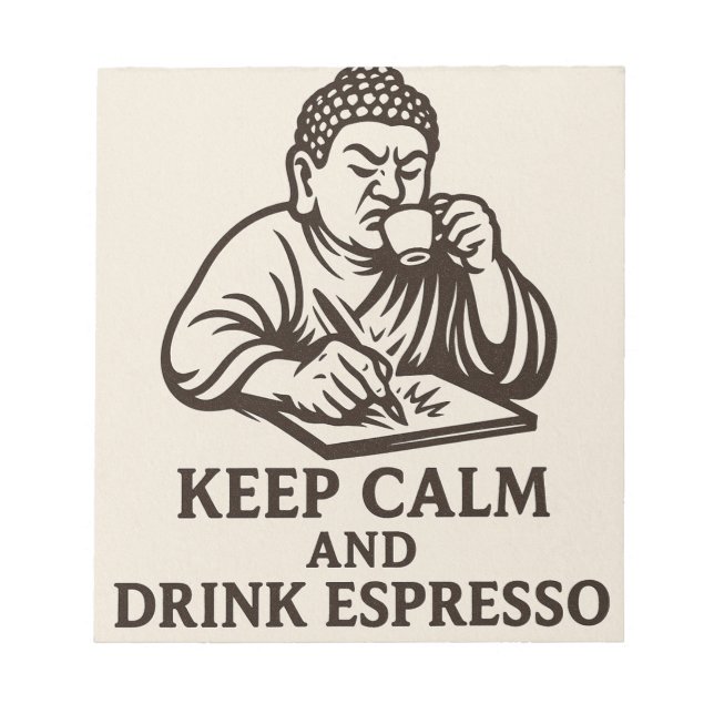 Espresso Buddha Writing Notepad (Front)