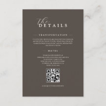 Espresso Classic Minimalist Wedding QR Details