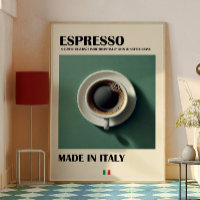 Espresso Coffee Art Print, Minimalist Coffee