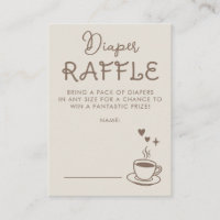 Espresso Coffee Diaper Raffle Baby Shower Ticket
