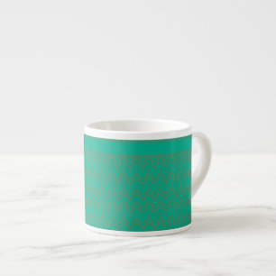 Espresso Coffee Mug, Emerald Green Geometric Cup