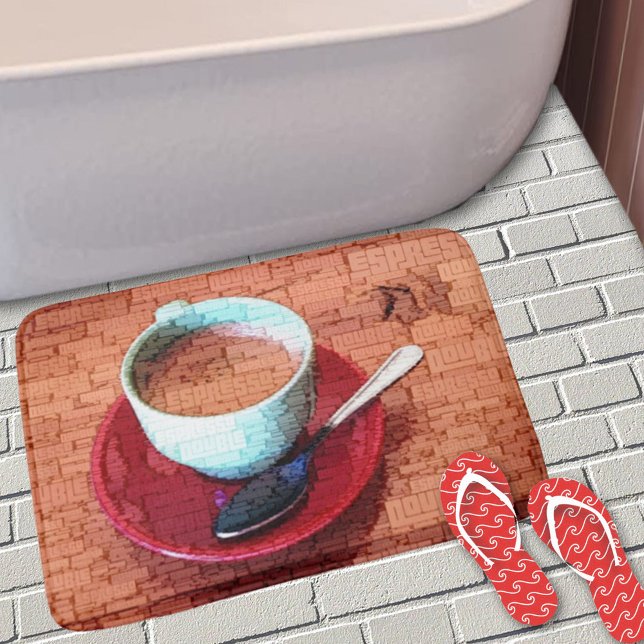 Espresso Cup and Spoon Word Cloud Bath Mat (Creator Uploaded)