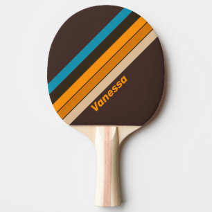 Espresso Drift Striped with Name Ping Pong Paddle