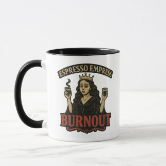 Espresso Empress Burnout Vintage Illustration Mug