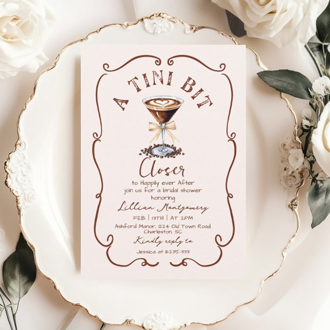 Espresso Martini A Tini bit Closer Bridal Shower Invitation (Creator Uploaded)
