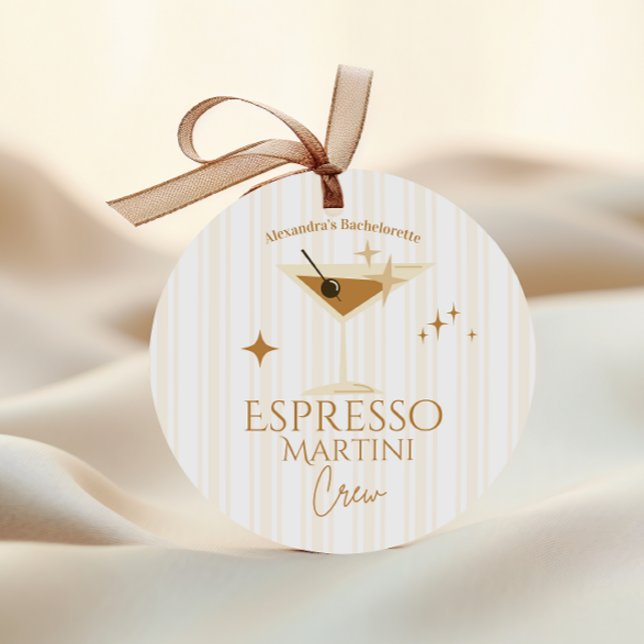 Espresso Martini Bachelorette Party  Classic Round Sticker (Creator Uploaded)