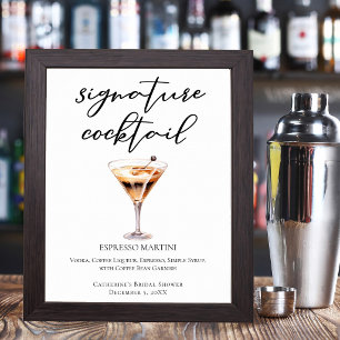 Espresso Martini Bridal Brunch Signature Cocktail Poster