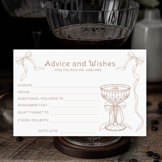 Espresso Martini Bridal Shower Advice and Wishes Stationery (Creator Uploaded)