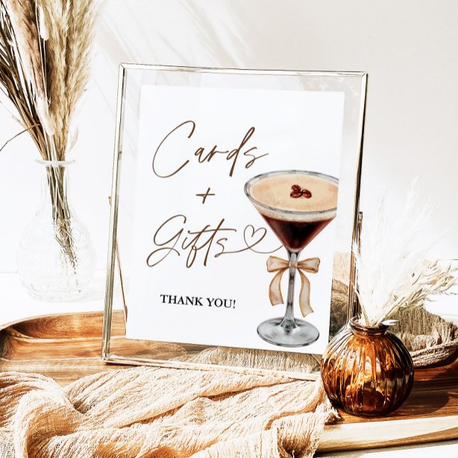 Espresso Martini Bridal Shower Cards & Gifts Sign (Creator Uploaded)
