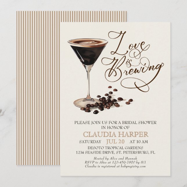 Espresso Martini Bridal Shower Invitation (Front/Back)