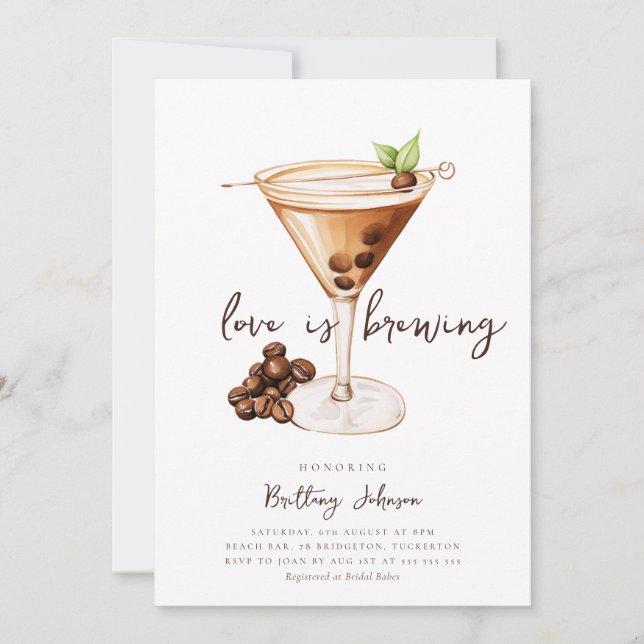 Espresso Martini Bridal Shower Invitation (Front)
