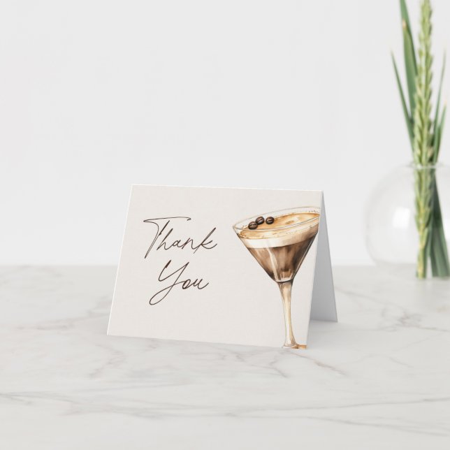 Espresso Martini Bridal Shower Thank You Card (Front)