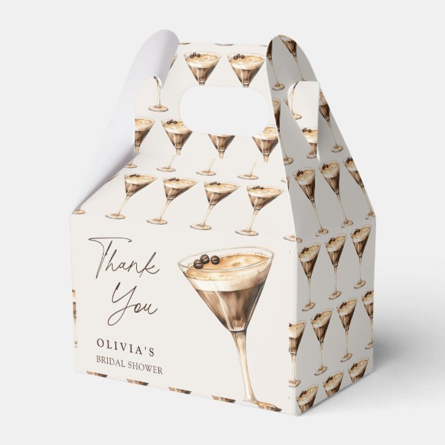 Espresso Martini Bridal Shower Thank You Favour Box (Front Side)