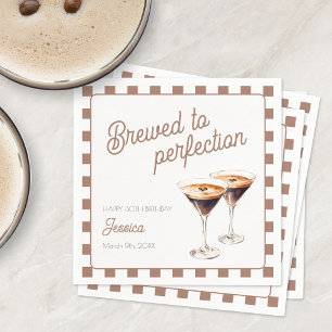 Espresso Martini Brown Thirty 30th Birthday Party Napkin