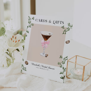 Espresso Martini Cards & Gifts Bridal Shower Pedestal Sign