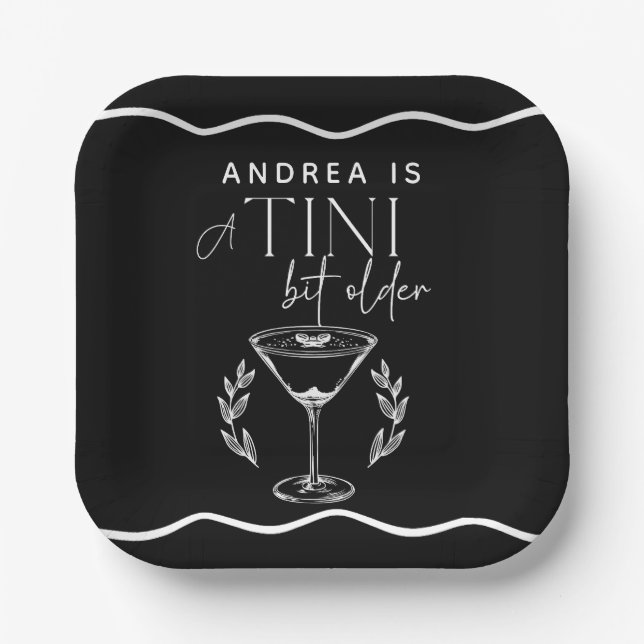 Espresso | Martini |   Cocktail Birthday Paper Plate (Front)