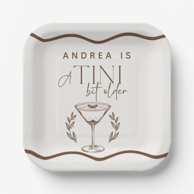 Espresso | Martini |   Cocktail Birthday Paper Plate (Front)