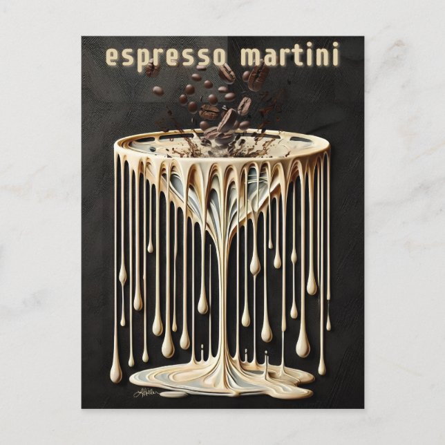 Espresso Martini Cocktail Hour Postcard (Front)