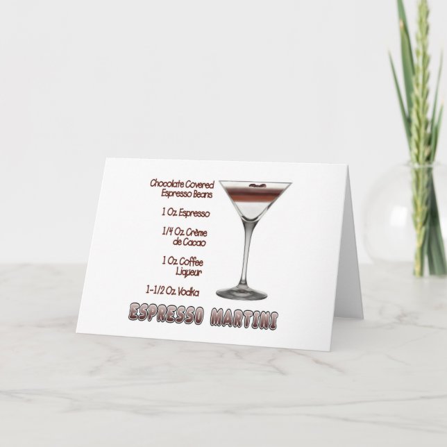 Espresso Martini Cocktail Recipe Art Card (Front)