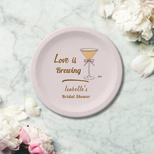 Espresso Martini Coffee Modern  Bridal Shower  Paper Plate (Creator Uploaded)