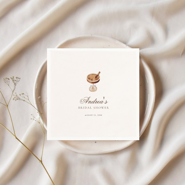 Espresso Martini Coffee Theme Bridal Shower Party Napkin (Creator Uploaded)