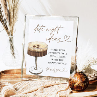 Espresso Martini Date Night Ideas Sign