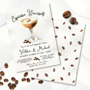 Espresso Martini Engagement Party Invitation