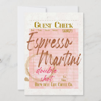 Espresso Martini Guest Check Receipt Typography 