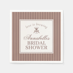 Espresso Martini Love Brewing Coffee Bridal Shower Napkin